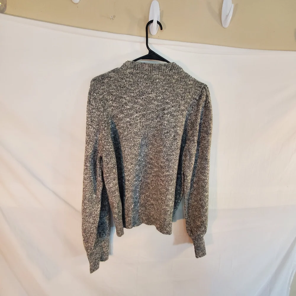 Marine Layer Women's Large Charcoal Heather Alma Puff Sleeve Sweater NWT - Picture 2 of 4